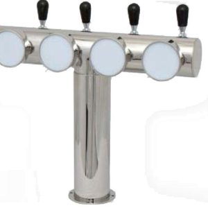 Колона для напоїв Terra на 4 сорти з LED підсвіткою, хром - Зображення 3